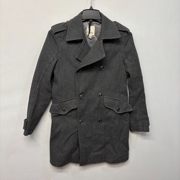 Diesel Men Double Breasted Peacoat Jacket Size Small Gray D036 -2